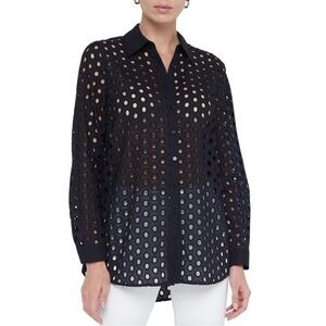 L’Agence Lindy Eyelet Embroidered 100% Cotton Shirt